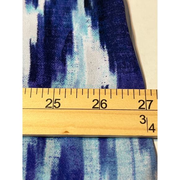 Chico's Women's Asymmetrical Overlay Tunic Top Floral Blue Sequins Size 3/XL/16 - Picture 16 of 16